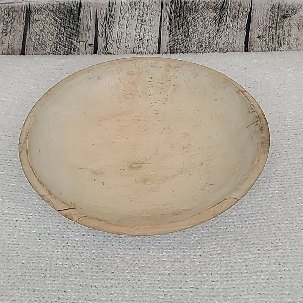 Vintage Farmhouse Mid Century Modern Wooden Large Hand Carved Dough/Salad Bowl